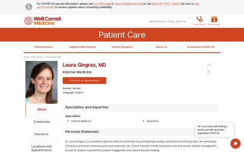Laura Gingras, MD | Weill Cornell Medicine