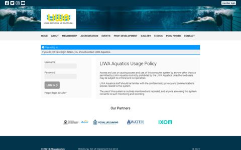 Log In - LIWA Aquatics