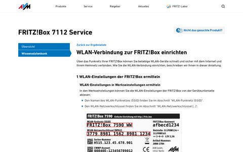 WLAN-Verbindung zur FRITZ!Box einrichten | FRITZ!Box 7112 ...