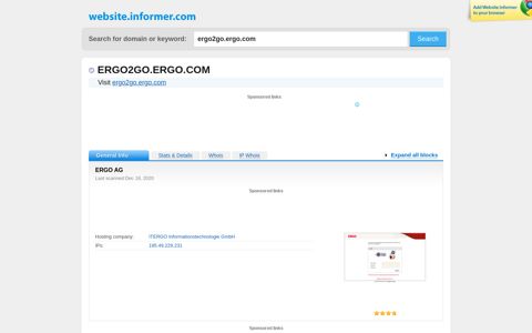 ergo2go.ergo.com at Website Informer. ERGO AG. Visit ERGO ...