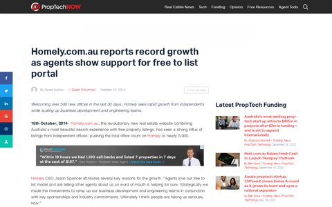 Homely.com.au reports record growth as agents show support ...