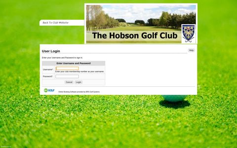 User Login - BRS Golf