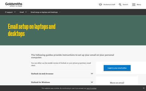 Email setup on laptops and desktops | Goldsmiths, University ...