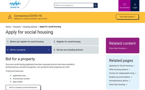 Bid for a property | Apply for social housing | Medway Council