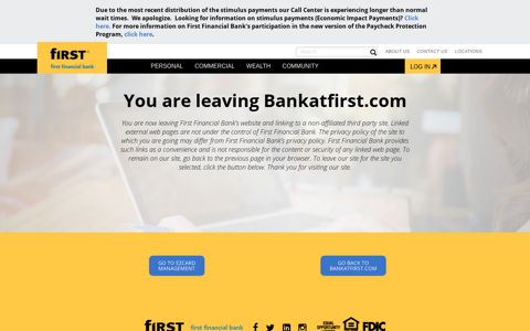 important eZCard access info - First Financial Bank