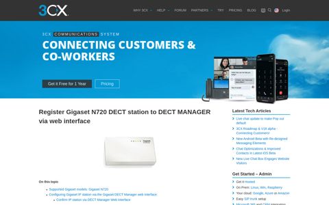 Register your Gigaset N720 DECT base station via the web ...