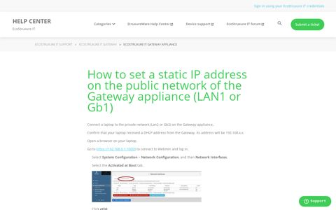 How to set a static IP address on the public network of the ...