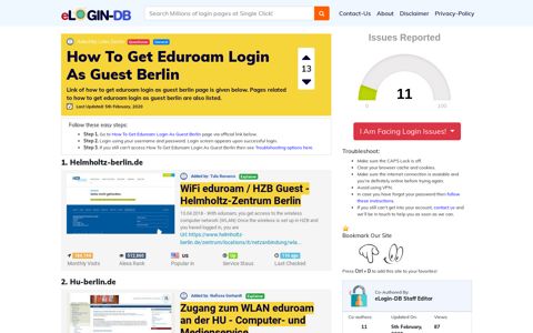 How To Get Eduroam Login As Guest Berlin
