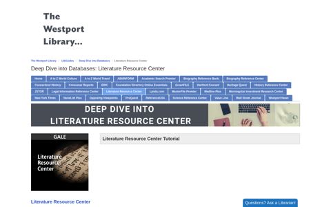 Literature Resource Center - Deep Dive into Databases ...