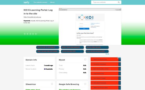 moodle.koi.edu.au - KOI E-Learning Portal: Log in - Sur.ly