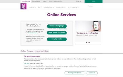 Online Services Login - AIB (NI)