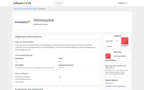 Immosolve: Bewertungen, Preise und Features - Softwareabc24