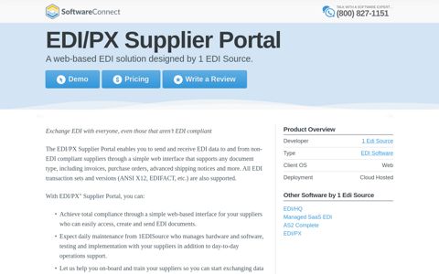 EDI/PX Supplier Portal - Software Connect