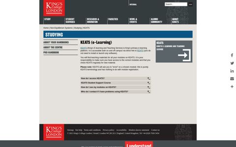 KEATS (e-Learning) - King's College London