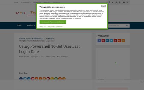 Using Powershell To Get User Last Logon Date - TeckLyfe