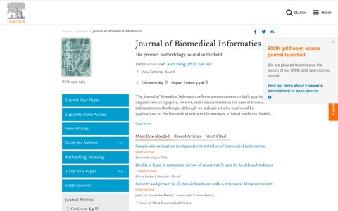 Journal of Biomedical Informatics - Elsevier
