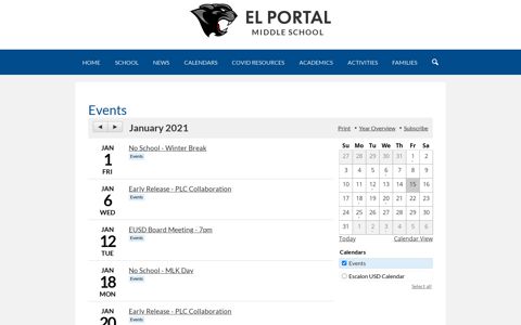 Events | El Portal Middle School