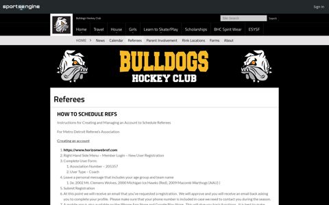 Referees - Bulldogs Hockey Club