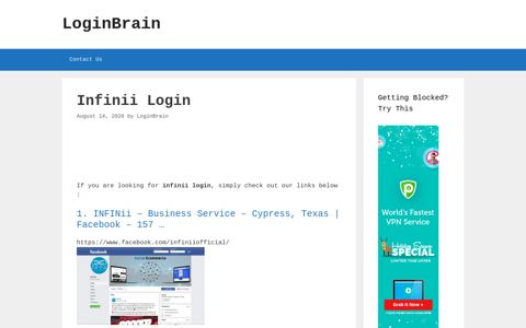 infinii login - LoginBrain