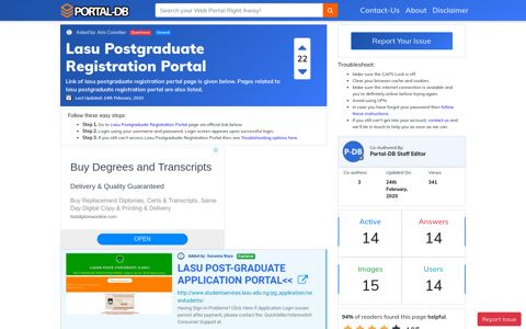 Lasu Postgraduate Registration Portal