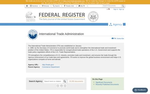 Agencies - International Trade Administration - Federal Register