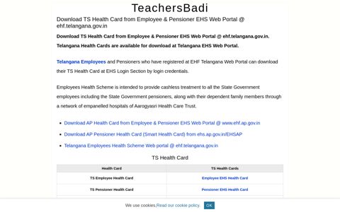 Download TS Health Card from Employee & Pensioner EHS ...
