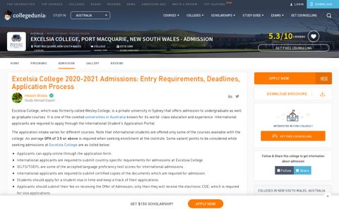 Excelsia College 2020-2021 Admissions: Entry Requirements ...