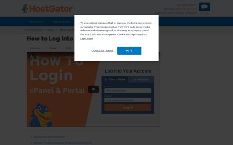 How to Log into cPanel | HostGator Support