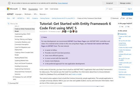 Tutorial: Get Started with Entity Framework 6 Code First using ...