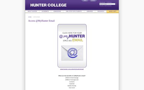 Access @MyHunter Email — Hunter College