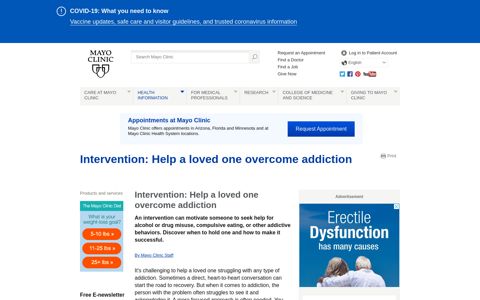 Intervention: Help a loved one overcome addiction - Mayo Clinic