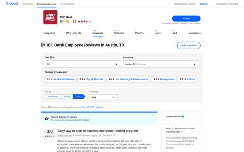 Working at IBC Bank in Austin, TX: 58 Reviews | Indeed.com