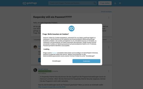 Kaspersky will ein Passwort?!?!?!? (Computer) - Gutefrage