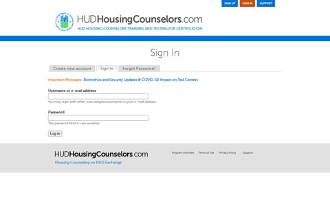 Sign In | HUD Housing Counselors Training and Testing for ...