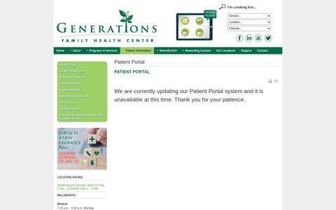 Patient Portal - Generations Family Health Center