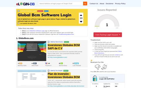 Global Bcm Software Login
