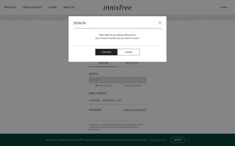 Sign In & Register | innisfree