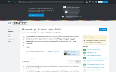 How can I login iChat with my Apple ID? - Ask Different