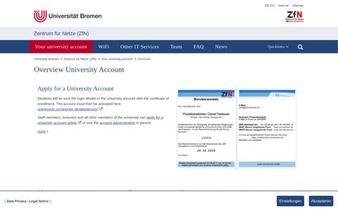 Overview University Account - Universität Bremen - Uni Bremen
