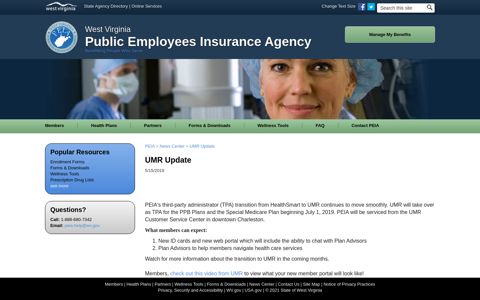 UMR Update - PEIA - WV.gov