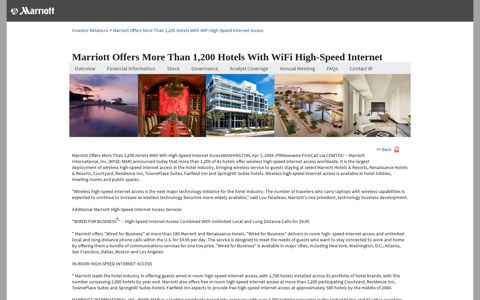 Marriott Offers More Than 1,200 Hotels With WiFi High-Speed ...