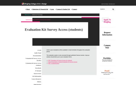 Evaluation Kit Survey Access (students) - Institutional Technology