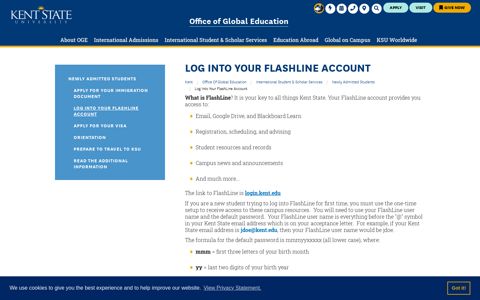 Log into Your FlashLine Account | Kent State University