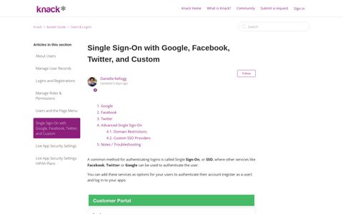 Single Sign-On with Google, Facebook, Twitter, and Custom ...