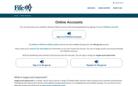 Online Accounts | Fife Council
