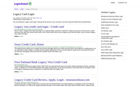 Legacy Card Login Legacy visa credit card login ... - LoginDetail