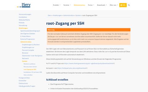 root-Zugang per SSH - System - Administration ... - IServ
