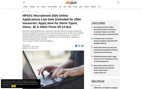 HPSSC Recruitment 2020 Online Applications Last Date ...