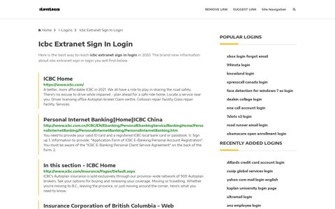 Icbc Extranet Sign In Login ❤️ One Click Access - iLoveLogin