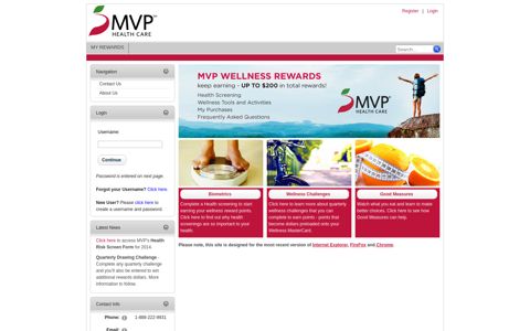 MVP Wellness Rewards > Home